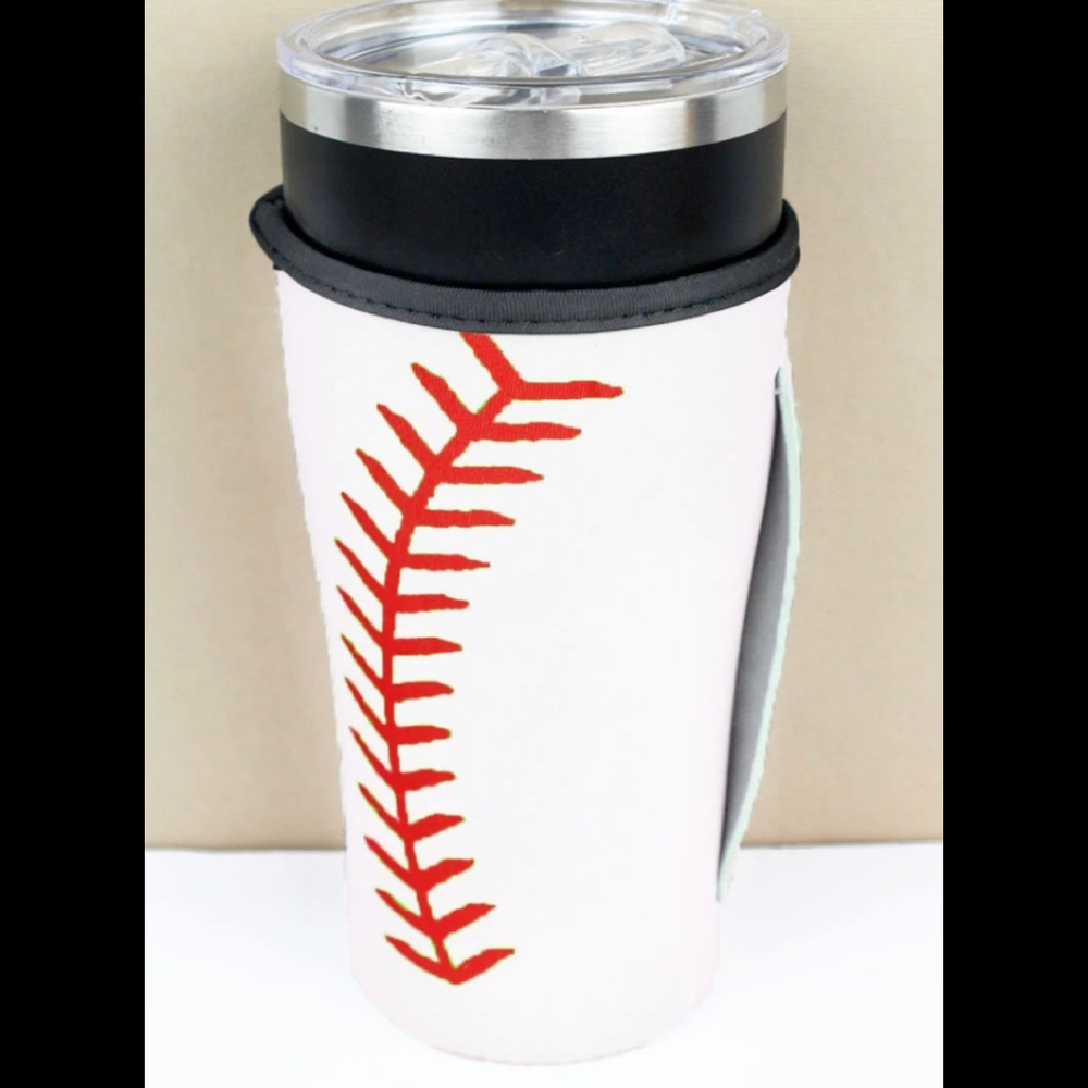 Baseball Softball Pattern Neoprene Tumbler Sleeve - Picture 2 of 4